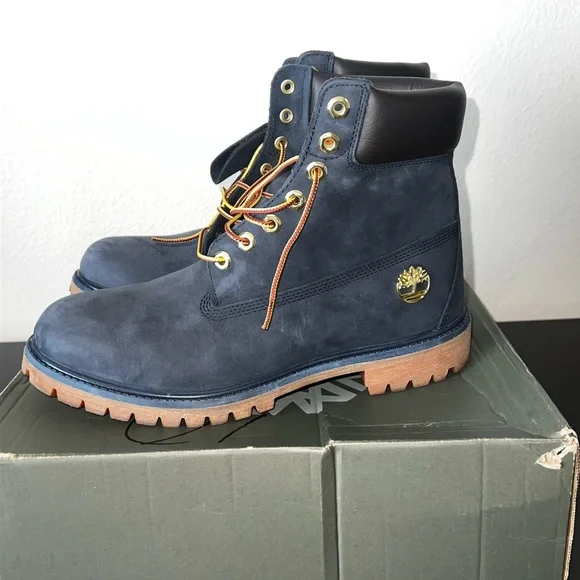 Timberland Men's Dark Blue Nubuck Boots